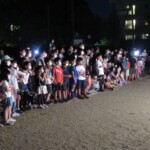 手持ち花火大会 @佐竹台小学校 8月5日 撮影:佐竹台まちづくりネットワーク